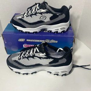 Skechers D' Lites Memory Foam Sneakers Black White